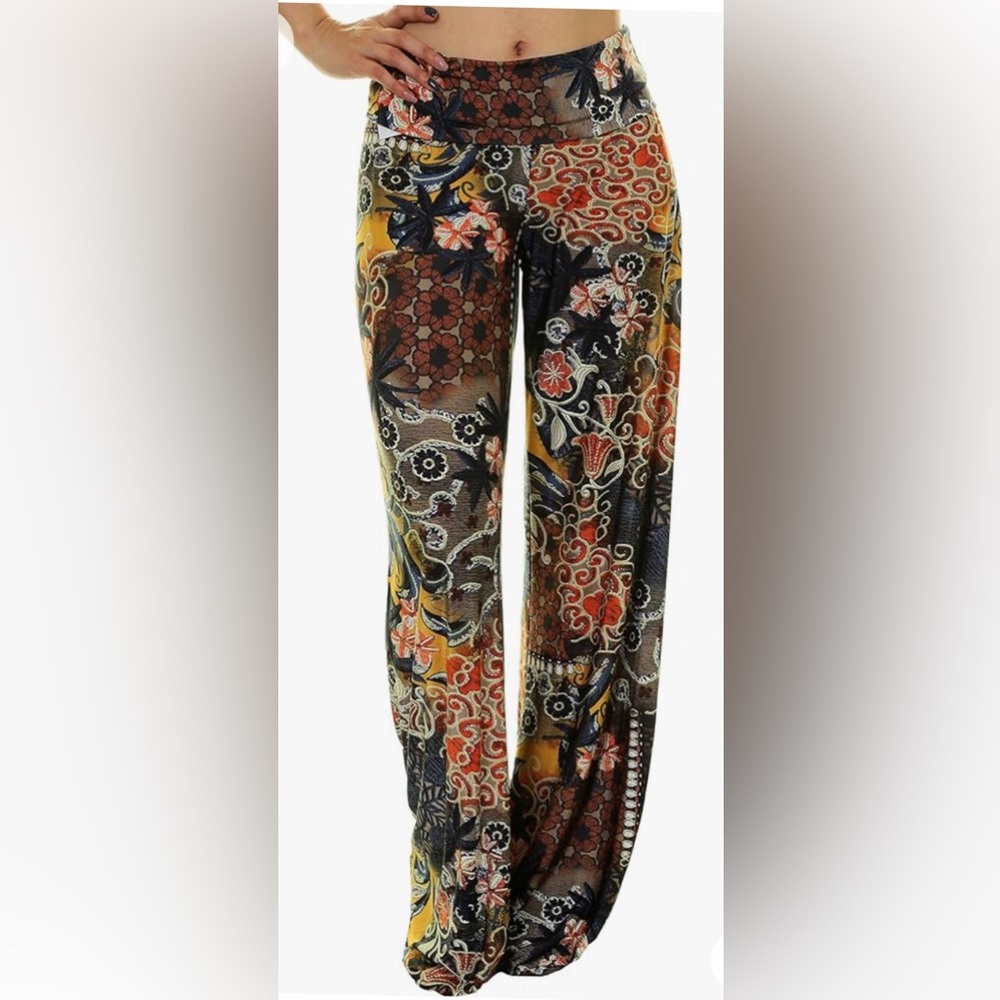 La apparel UpTown apparel high waist printed pull on palazzo pants S ⚡️⚡️SALE⚡️